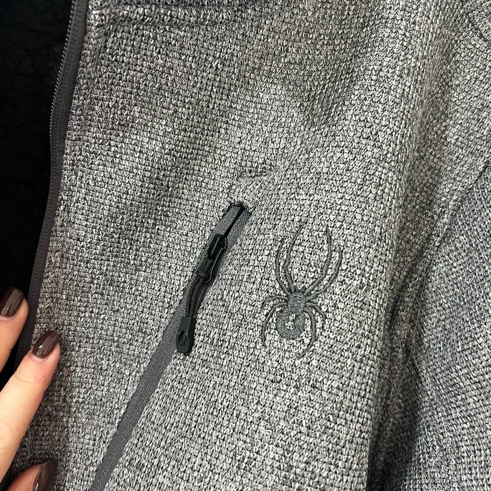 Mens Spyder Full Zip Fleece Jacket – XL – Heather Gray 🕷️❄️ - Picture 6 of 9